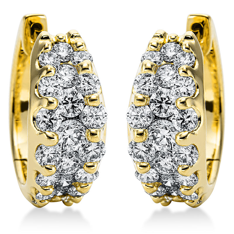 Creolen 18 kt GG. 42 Brillanten 1.29 ct. TW-si
