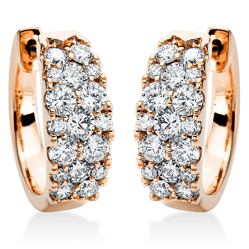Creolen 18 kt RG, 34 Brill. 1,25 ct, TW-si