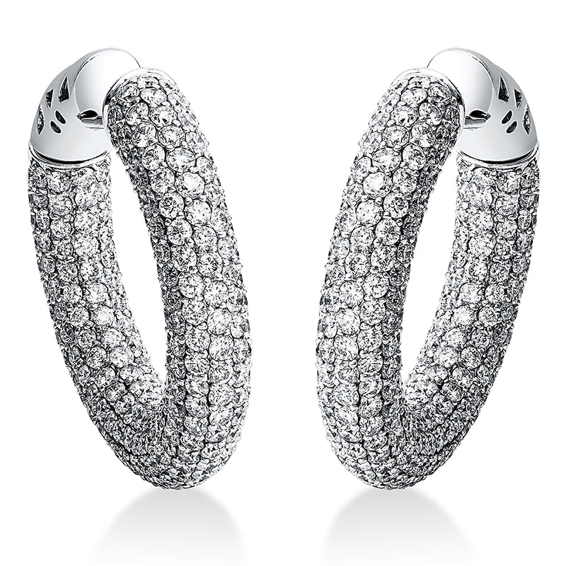 Creolen 18 kt WG. 692 Brillanten 12.63 ct. TW-vsi/si
