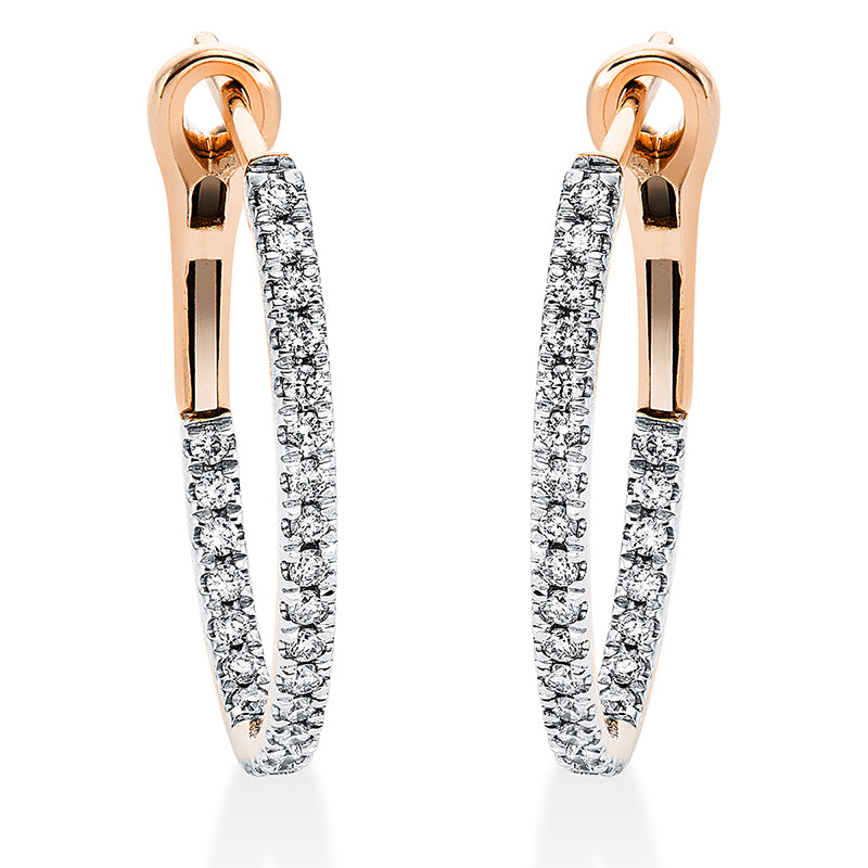 Creolen 18 kt RG, 50 Brill. 0,50 ct, TW-si