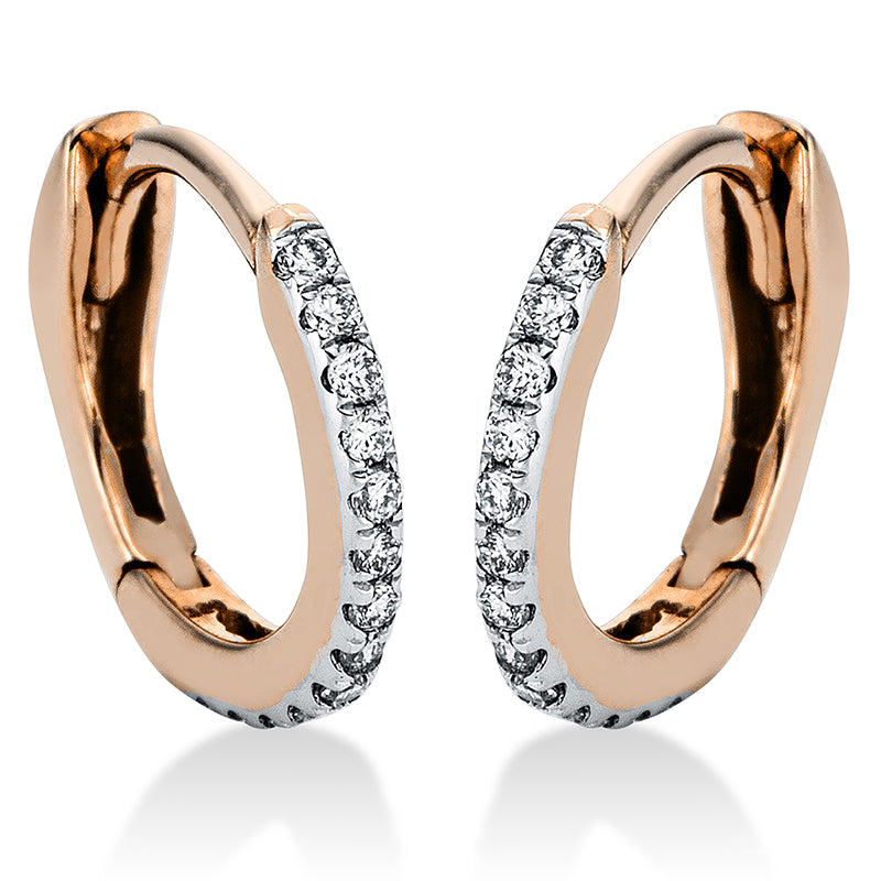 Creolen 18 kt RG, 26 Brill. 0,10 ct, TW-si