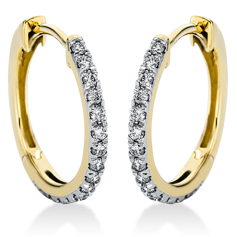 Creolen 18 kt GG, 30 Brill. 0,33 ct, TW-si