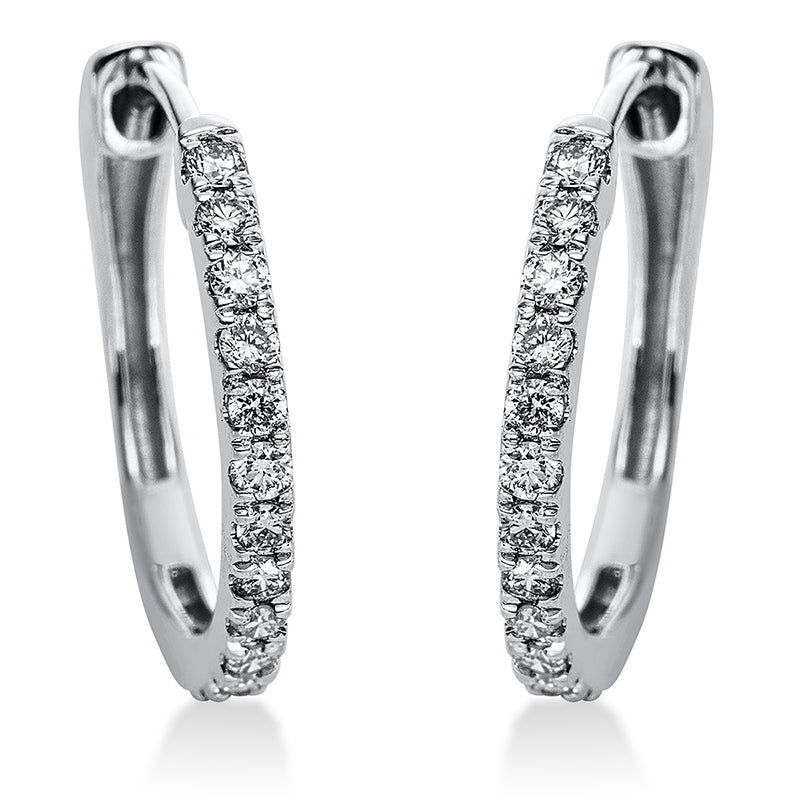 Creolen 18 kt WG, 30 Brill. 0,33 ct, TW-si