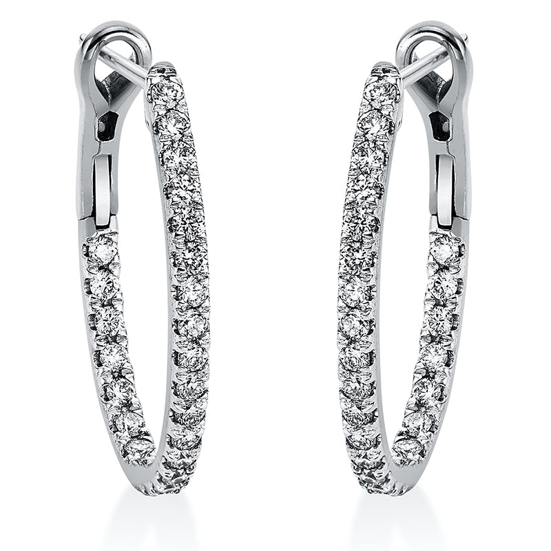 Creolen 18 kt WG. 34 Brillanten 0.51 ct. TW-si. 12 Brillanten 0.24 ct. TW-si