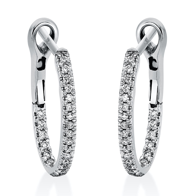 Creolen 18 kt WG, 46 Brill. 0,25 ct, TW-si