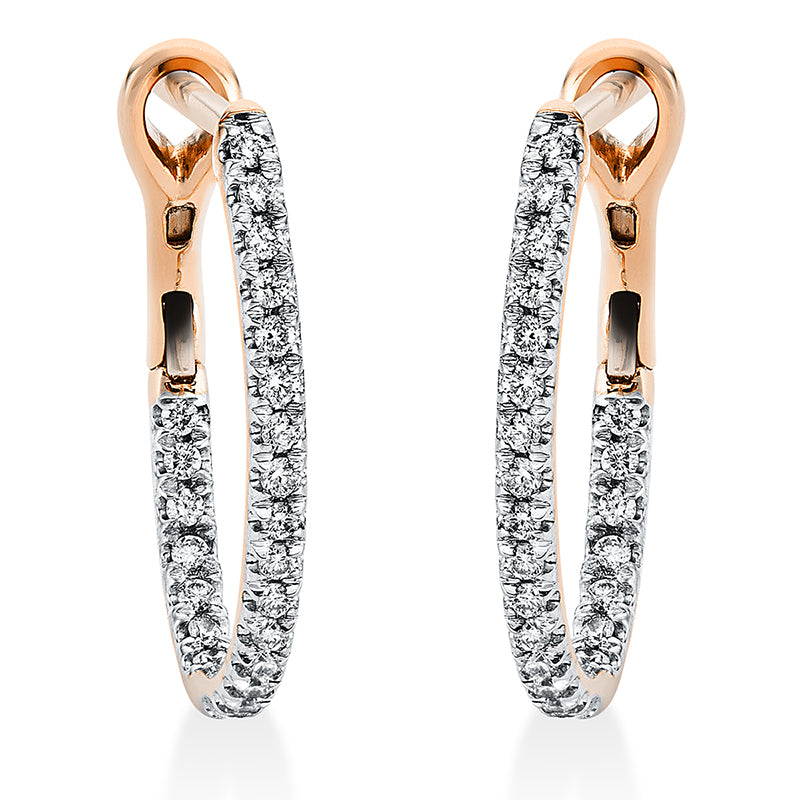 Creolen 18 kt RG, 46 Brill. 0,35 ct, TW-si
