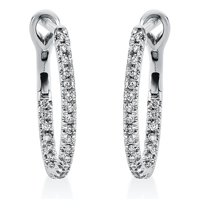 Creolen 18 kt WG, 46 Brill. 0,35 ct, TW-si