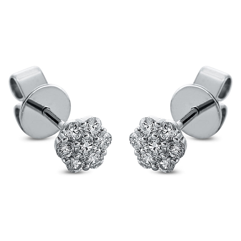Ohrstecker 18 kt WG, 12 Brill. 0,27 ct, TW-si, 2 Brill. 0,09 ct, TW-si