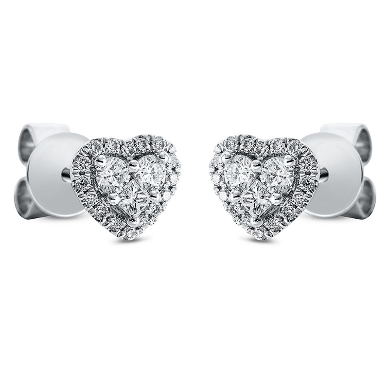 Ohrstecker 18 kt WG, 4 Brill. 0,19 ct, TW-si, 2 Princ. 0,07 ct, TW-si, 32 Brill. 0,16 ct, TW-si