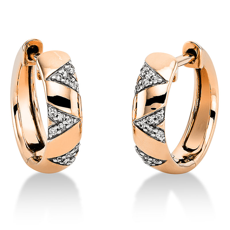Creolen 18 kt RG, 30 Brill. 0,11 ct, TW-si