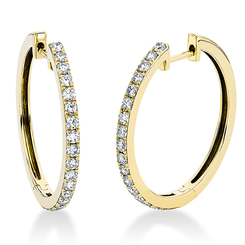 Creolen 18 kt GG, 36 Brill. 0,83 ct, TW-si
