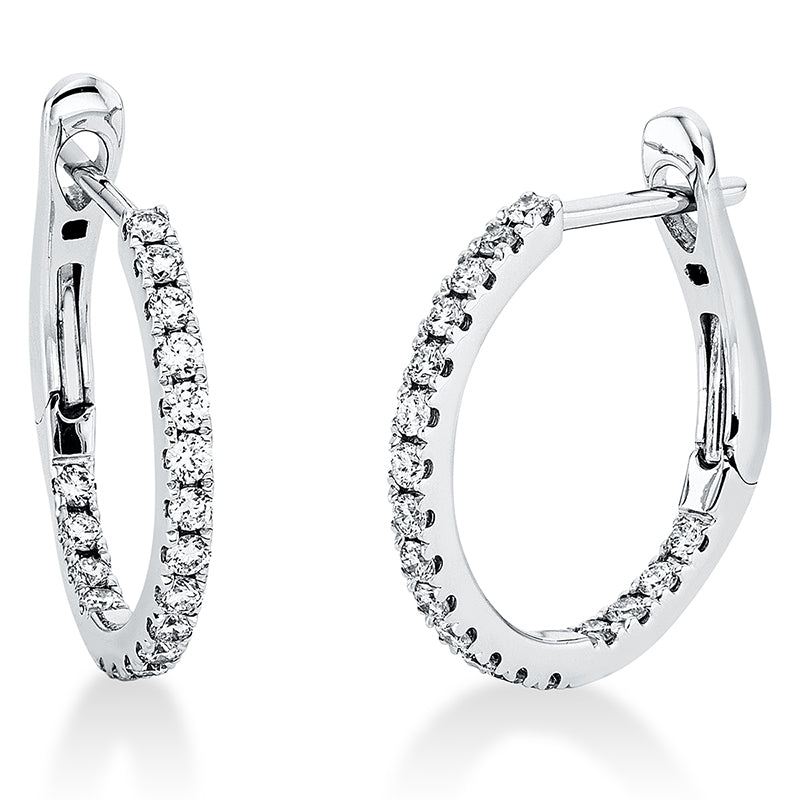 Creolen 18 kt WG, 36 Brill. 0,34 ct, TW-si