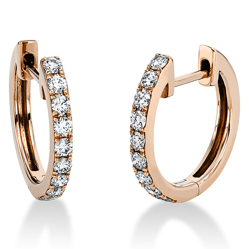 Creolen 18 kt RG, 18 Brill. 0,43 ct, TW-si