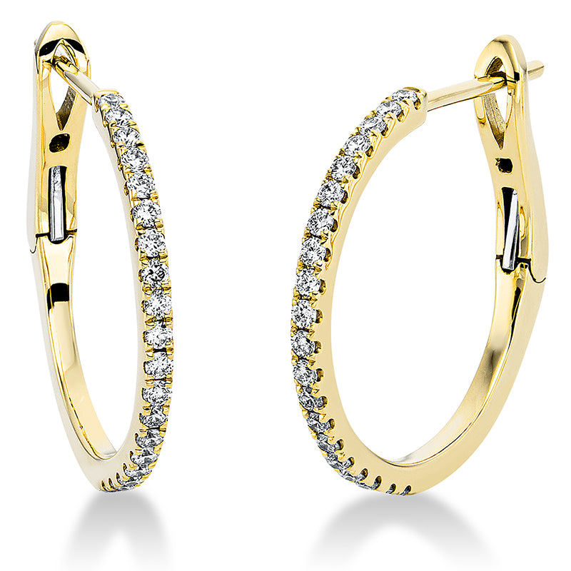 Creolen 18 kt GG, 40 Brill. 0,37 ct, TW-si