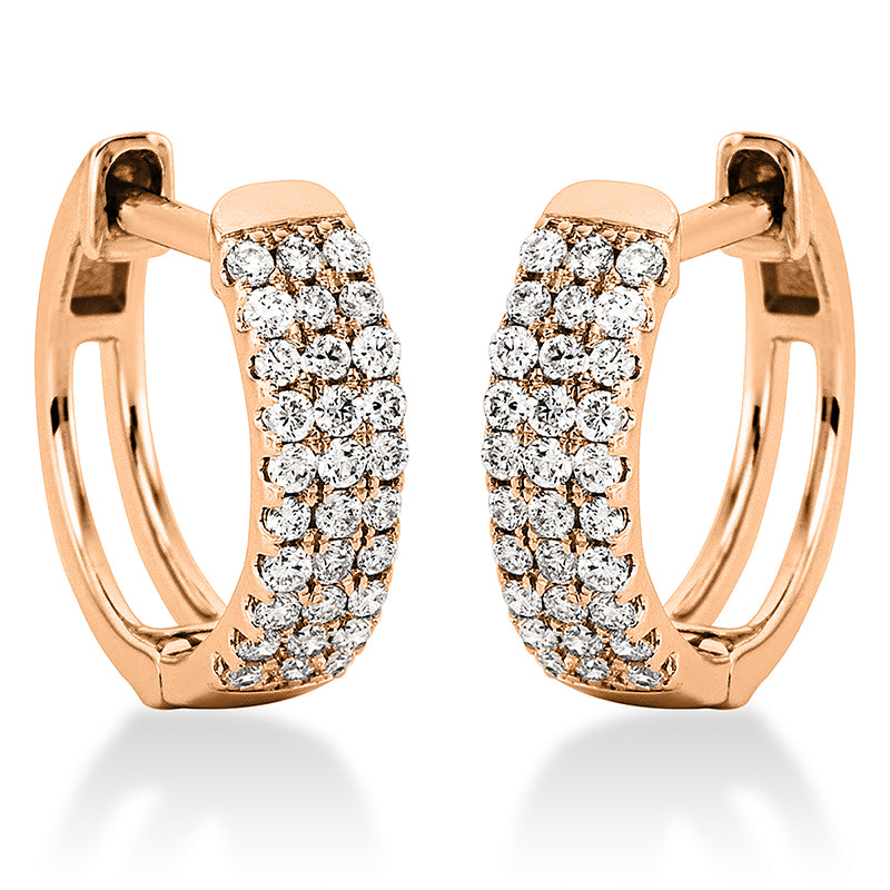 Creolen 18 kt RG, 60 Brill. 0,27 ct, TW-si