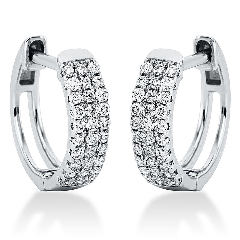 Creolen 18 kt WG, 60 Brill. 0,28 ct, TW-si
