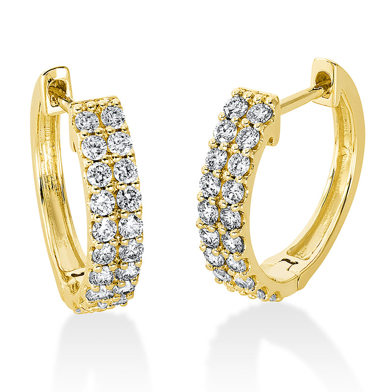 Creolen 18 kt GG, 40 Brill. 0,51 ct, TW-si