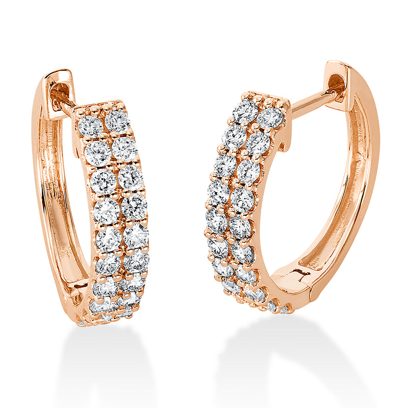 Creolen 18 kt RG, 40 Brill. 0,51 ct, TW-si