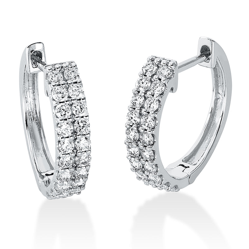 Creolen 18 kt WG, 40 Brill. 0,52 ct, TW-si