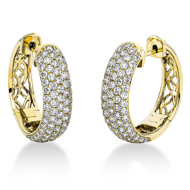 Creolen 18 kt GG, 158 Brill. 1,91 ct, TW-si