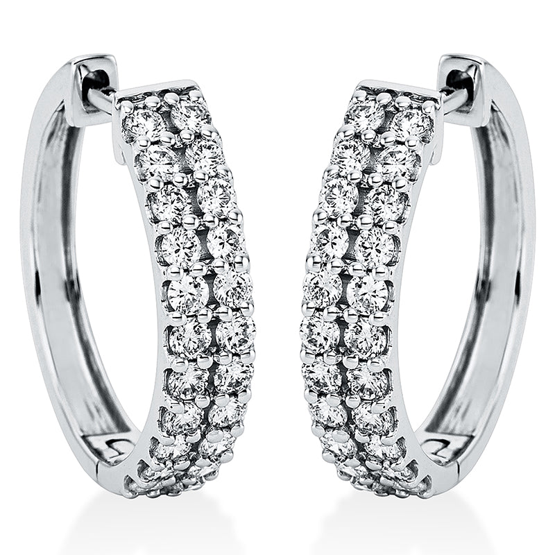 Creolen 18 kt WG, 44 Brill. 0,75 ct, TW-si