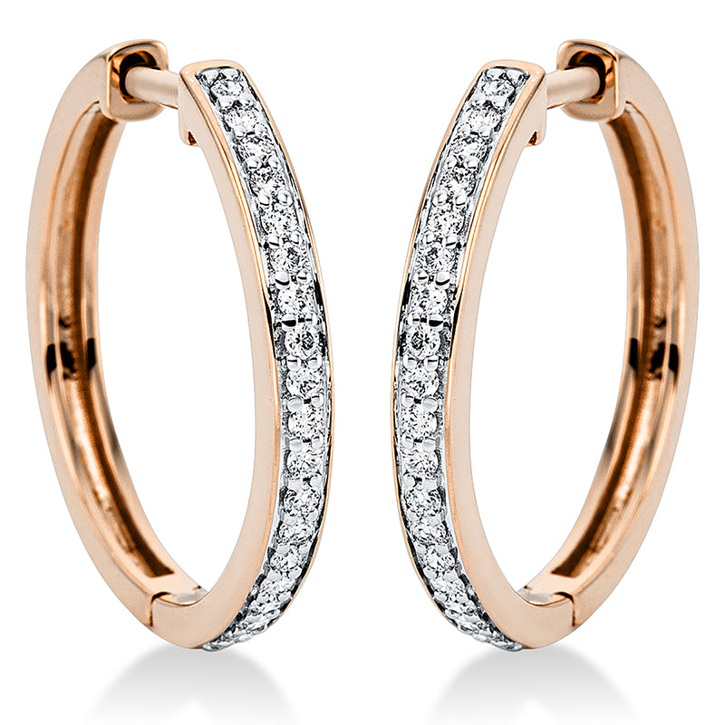 Creolen 18 kt RG, 38 Brill. 0,26 ct, TW-si