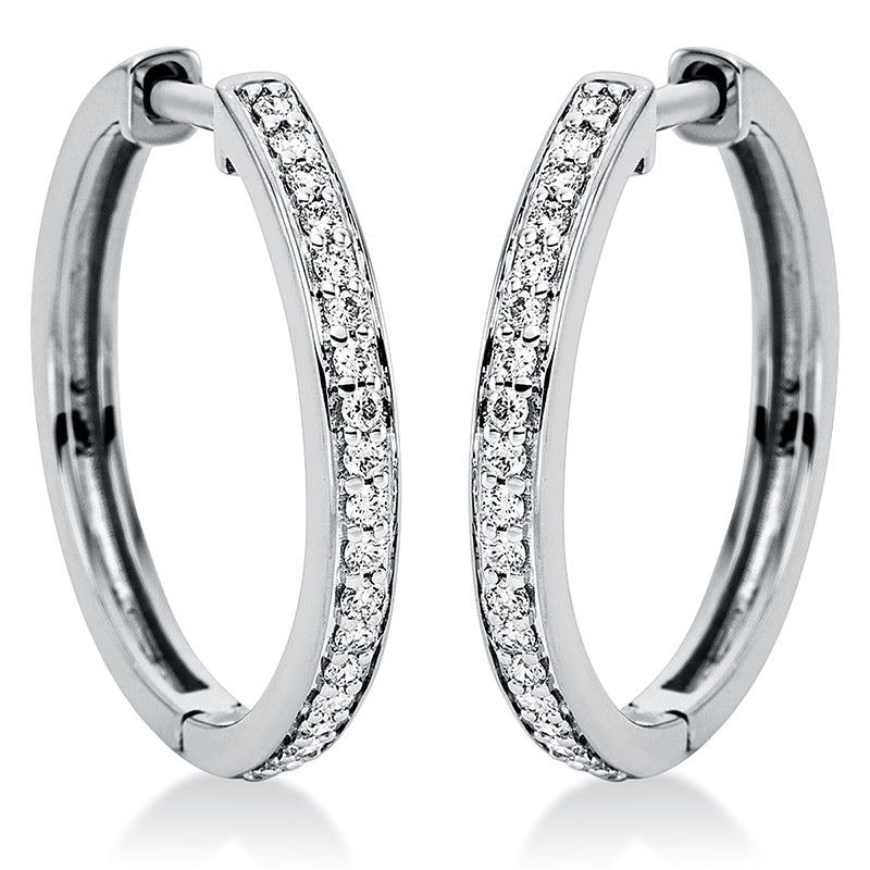 Creolen 18 kt WG, 38 Brill. 0,26 ct, TW-si