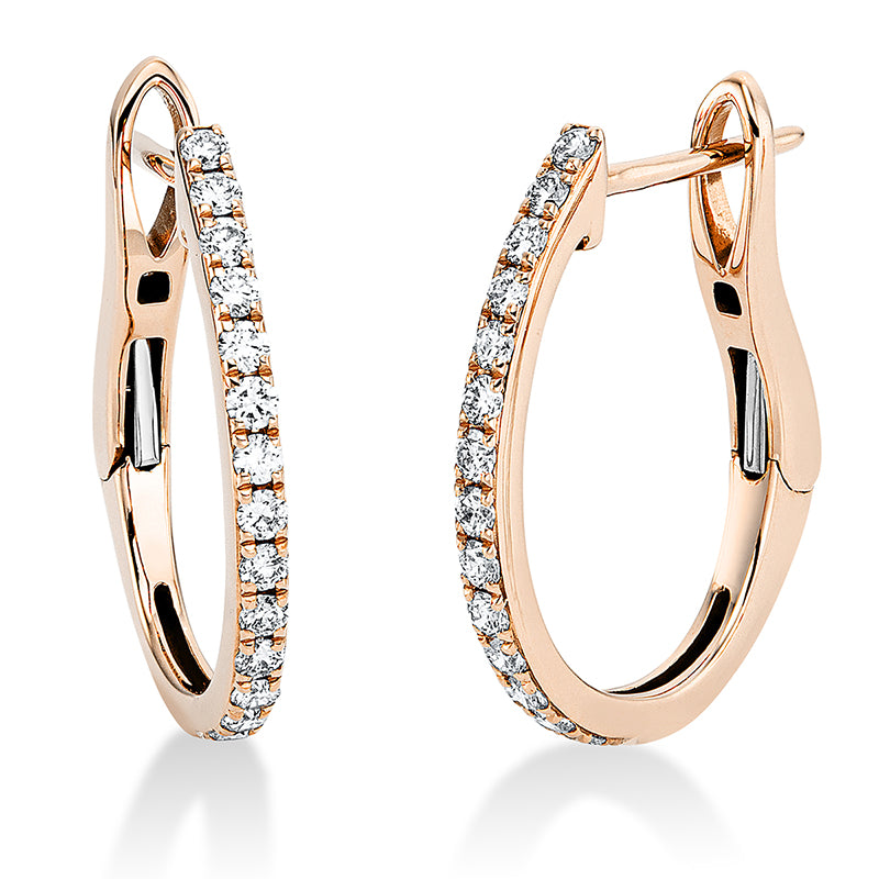Creolen 18 kt RG, 30 Brill. 0,29 ct, TW-si