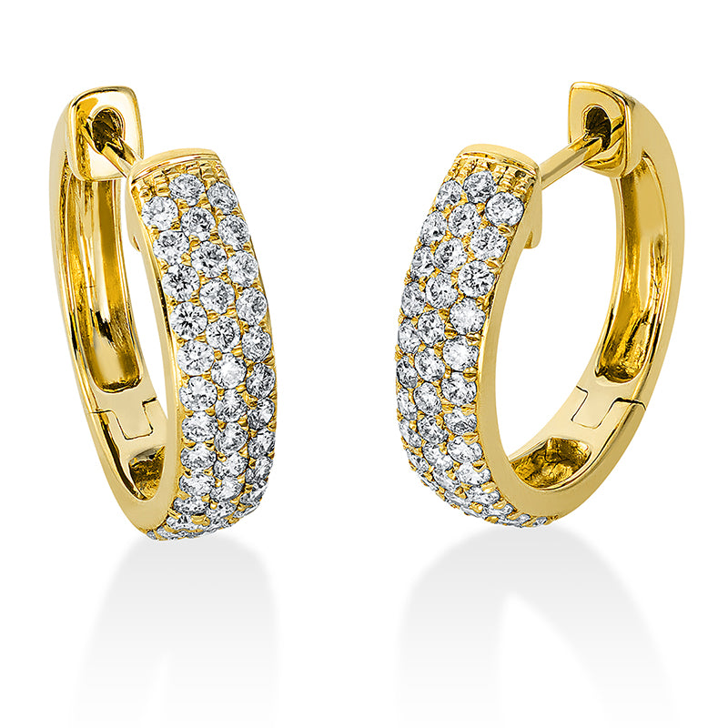 Creolen 18 kt GG, 80 Brill. 0,60 ct, TW-si