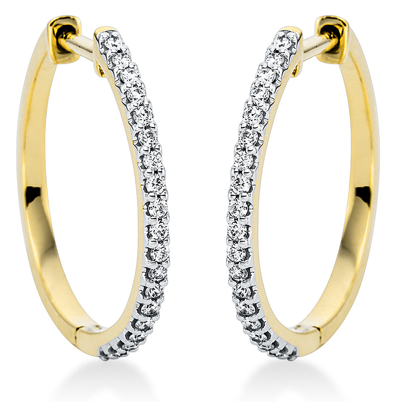 Creolen 18 kt GG, 38 Brill. 0,26 ct, TW-si