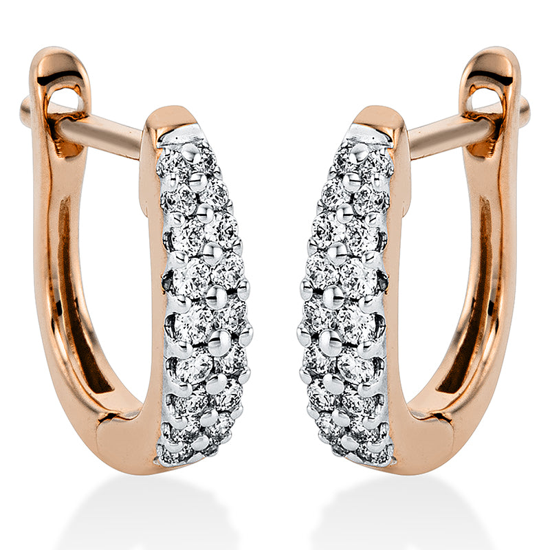 Creolen 18 kt RG, 36 Brill. 0,17 ct, TW-si