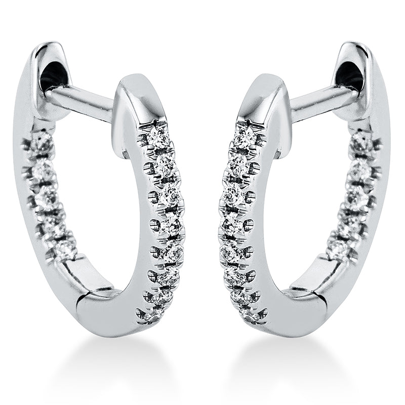 Creolen 18 kt WG, 26 Brill. 0,10 ct, TW-si