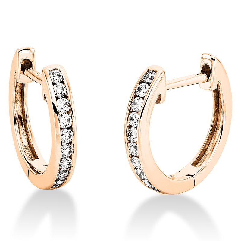 Creolen 18 kt RG, 20 Brill. 0,21 ct, TW-si