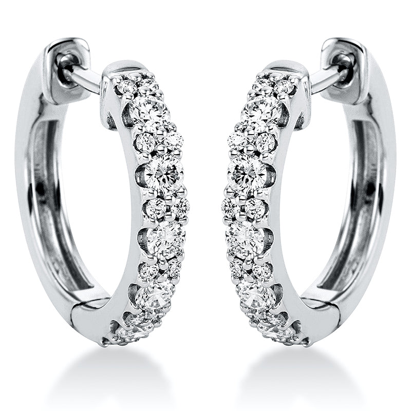 Creolen 18 kt WG, 10 rund 0,39 ct, TW-si, 24 Brill. 0,11 ct, TW-si