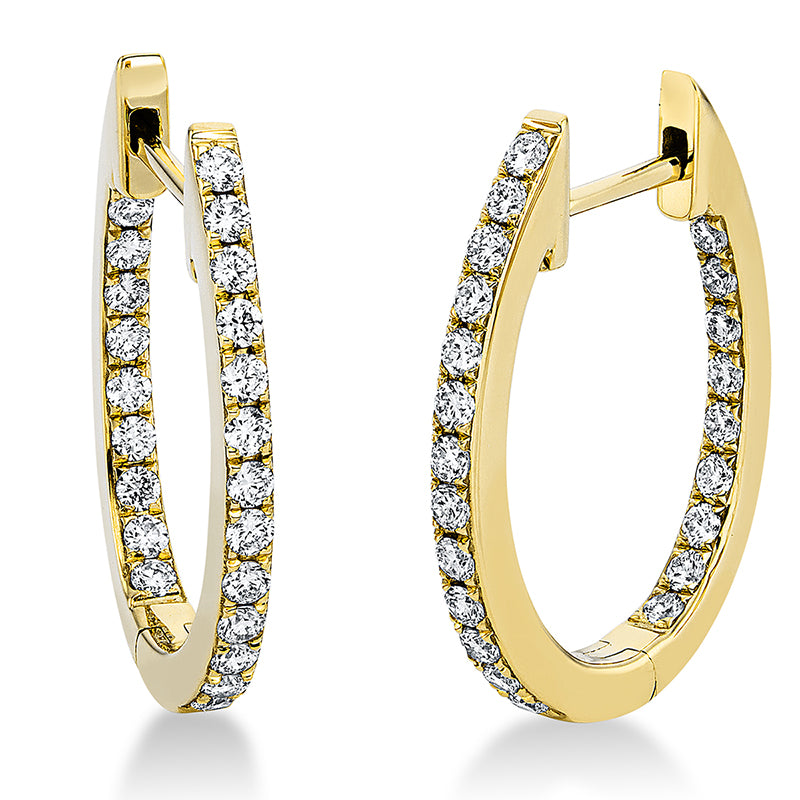 Creolen 18 kt GG, 44 Brill. 0,55 ct, TW-si