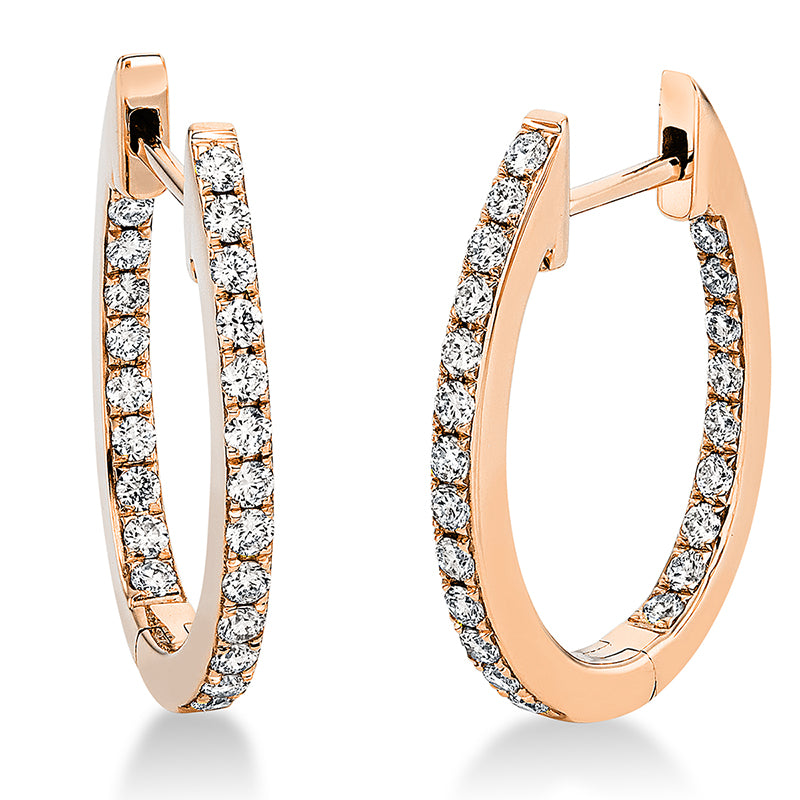 Creolen 18 kt RG, 44 Brill. 0,54 ct, TW-si