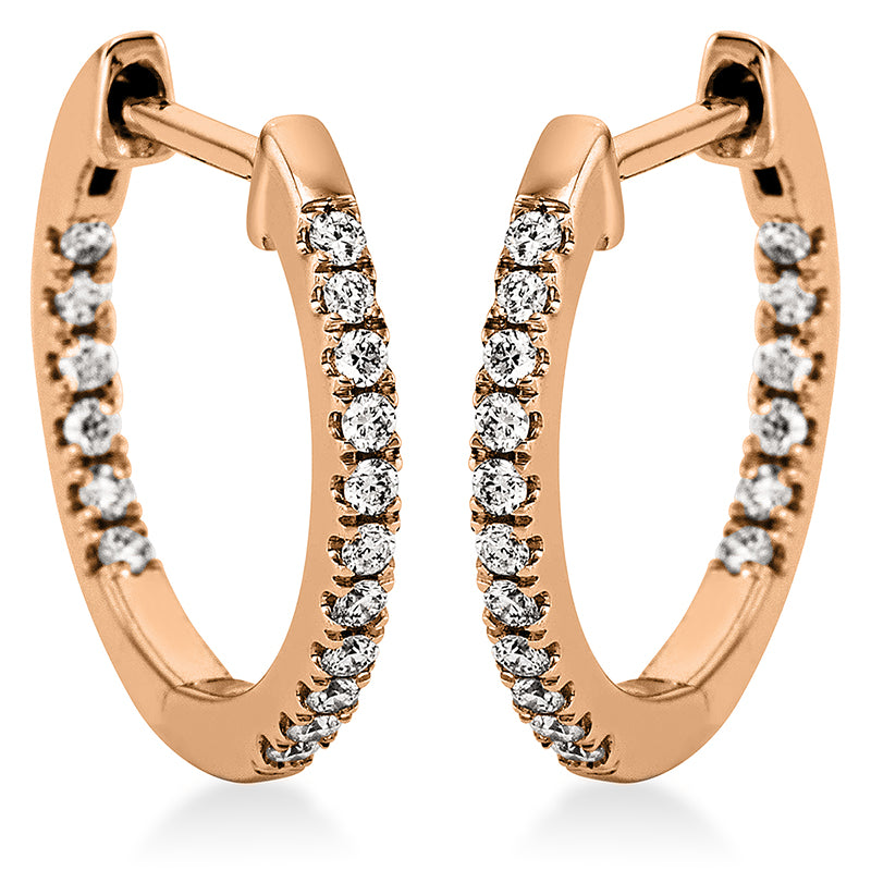 Creolen 18 kt RG, 34 Brill. 0,26 ct, TW-si