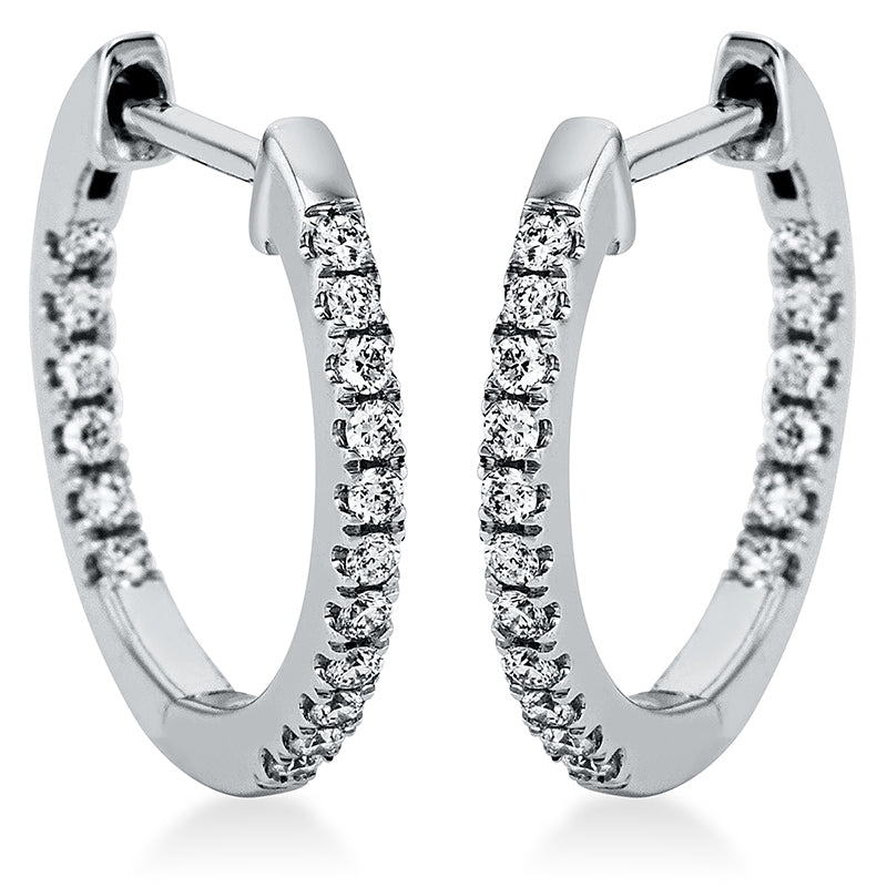 Creolen 18 kt WG, 34 Brill. 0,25 ct, TW-si