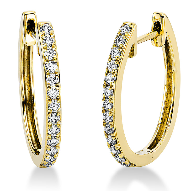 Creolen 18 kt GG, 26 Brill. 0,44 ct, TW-si
