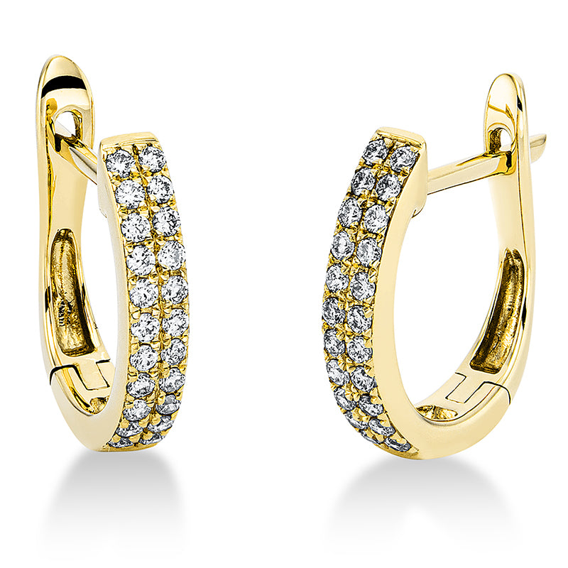 Creolen 18 kt GG, 44 Brill. 0,22 ct, TW-si