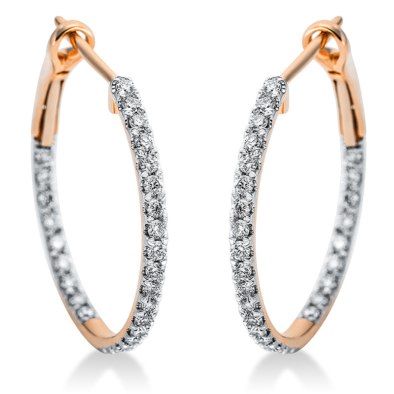 Creolen 18 kt RG, 54 Brill. 0,50 ct, TW-si