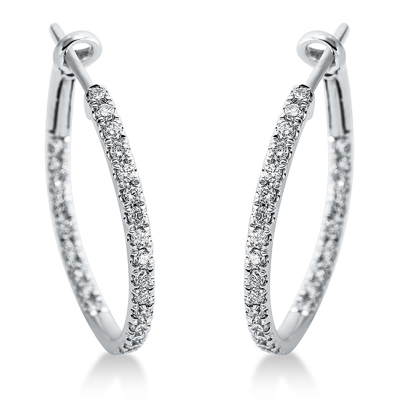 Creolen 18 kt WG, 54 Brill. 0,50 ct, TW-si