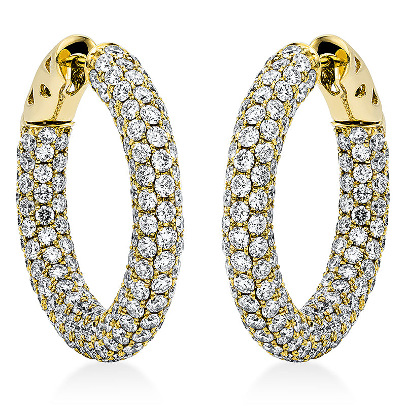 Creolen 18 kt GG, 304 Brill. 4,92 ct, TW-vsi