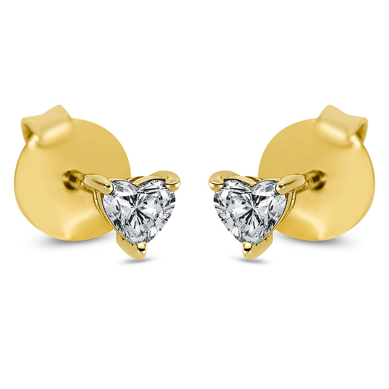 Ohrstecker 18 kt GG, 2 Herzschl. 0,28 ct, W-si
