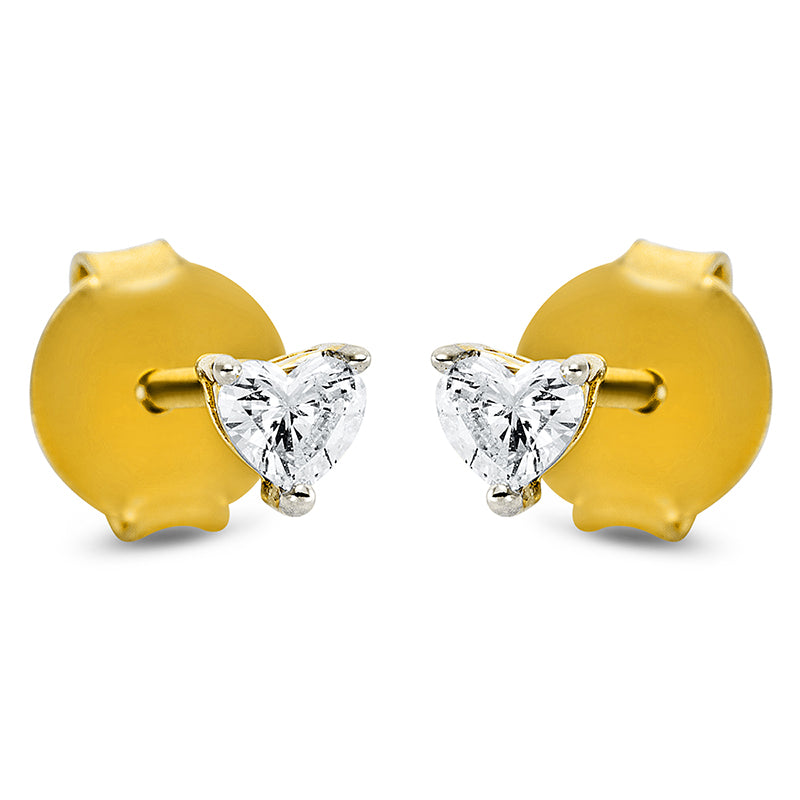 Ohrstecker 18 kt GG, 2 Herzschl. 0,18 ct, W-si