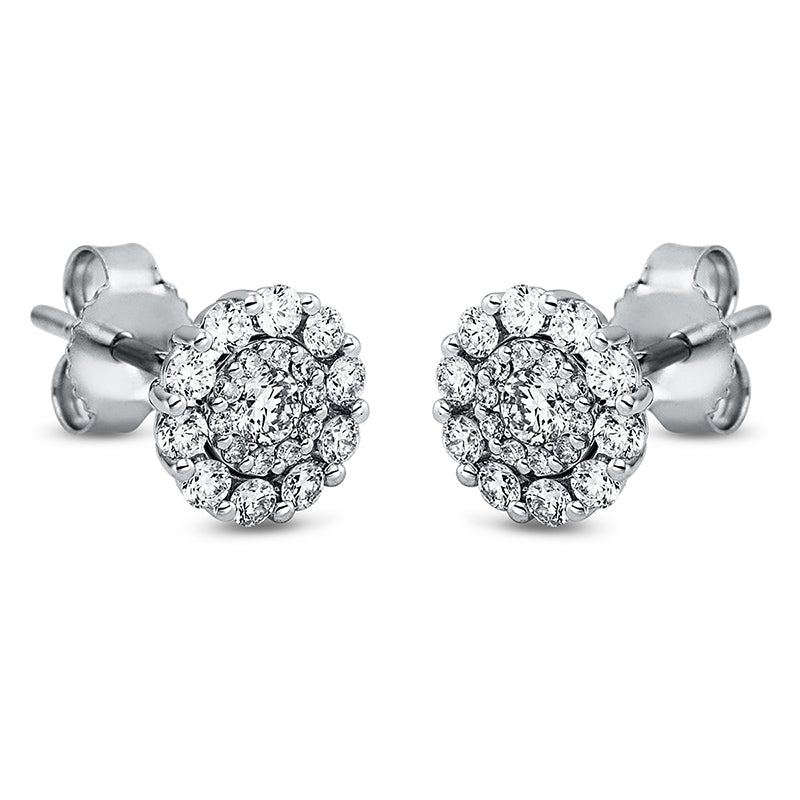 Ohrschmuck 18 kt WG, 20 Brill. 0,05 ct, TW-si, 20 Brill. 0,25 ct, TW-si, 2 Brill. 0,08 ct, TW-si