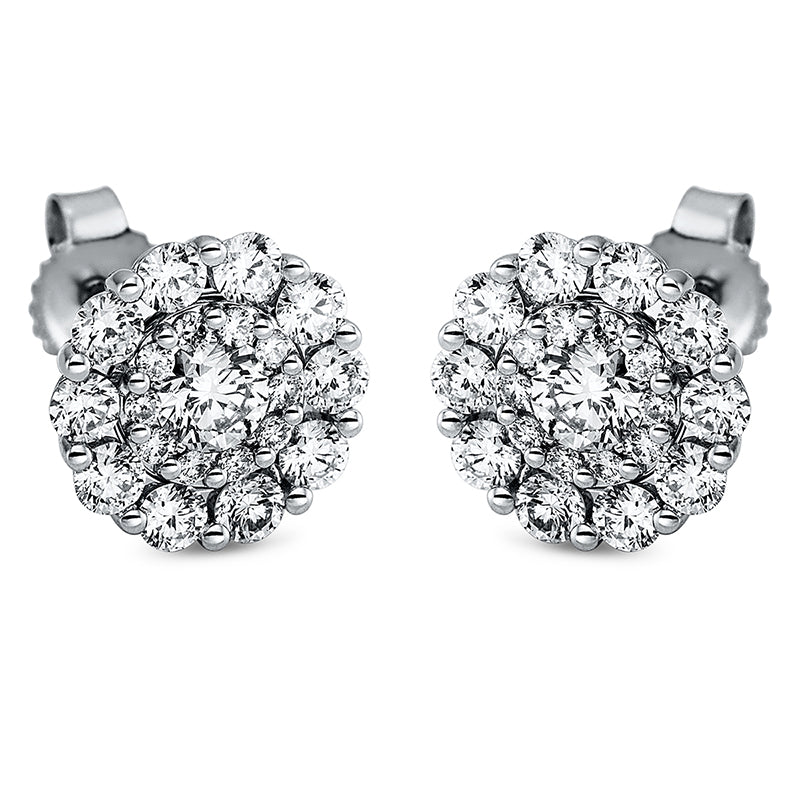 Ohrschmuck 18 kt WG, 20 Brill. 0,10 ct, TW-si, 20 Brill. 0,67 ct, TW-si, 2 Brill. 0,29 ct, TW-si
