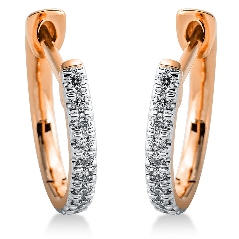 Creolen 18 kt RG, 22 Brill. 0,20 ct, TW-si