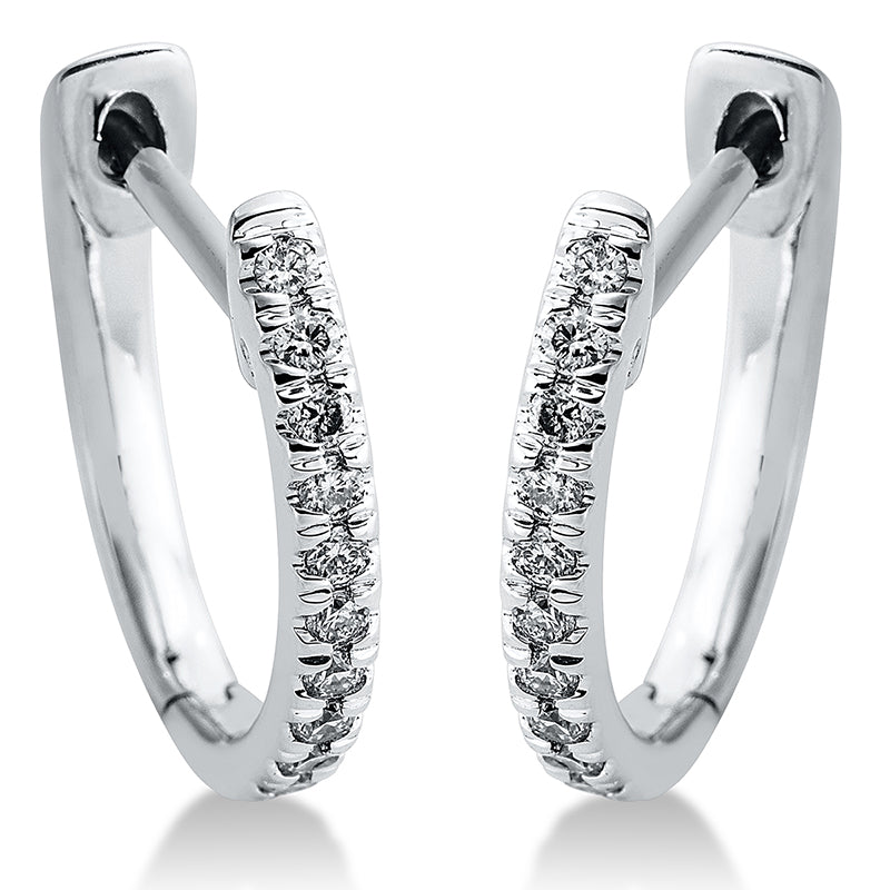 Creolen 18 kt WG, 22 Brill. 0,20 ct, TW-si
