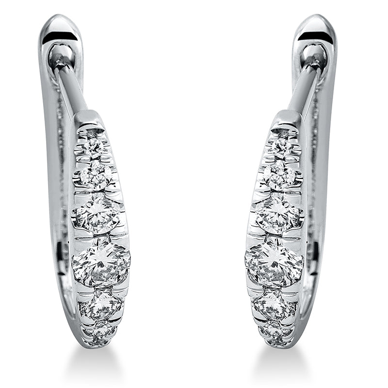 Creolen 18 kt WG. 12 Brillanten 0.18 ct. TW-si. 2 Brillanten 0.15 ct. TW-si